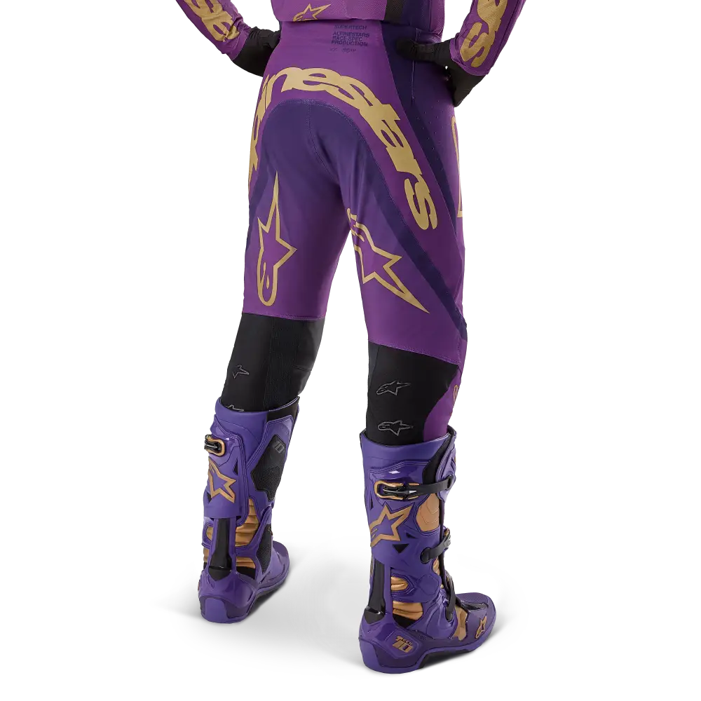 Supertech Le Champ Pants Ultraviolet/Gold/Black Sz 40