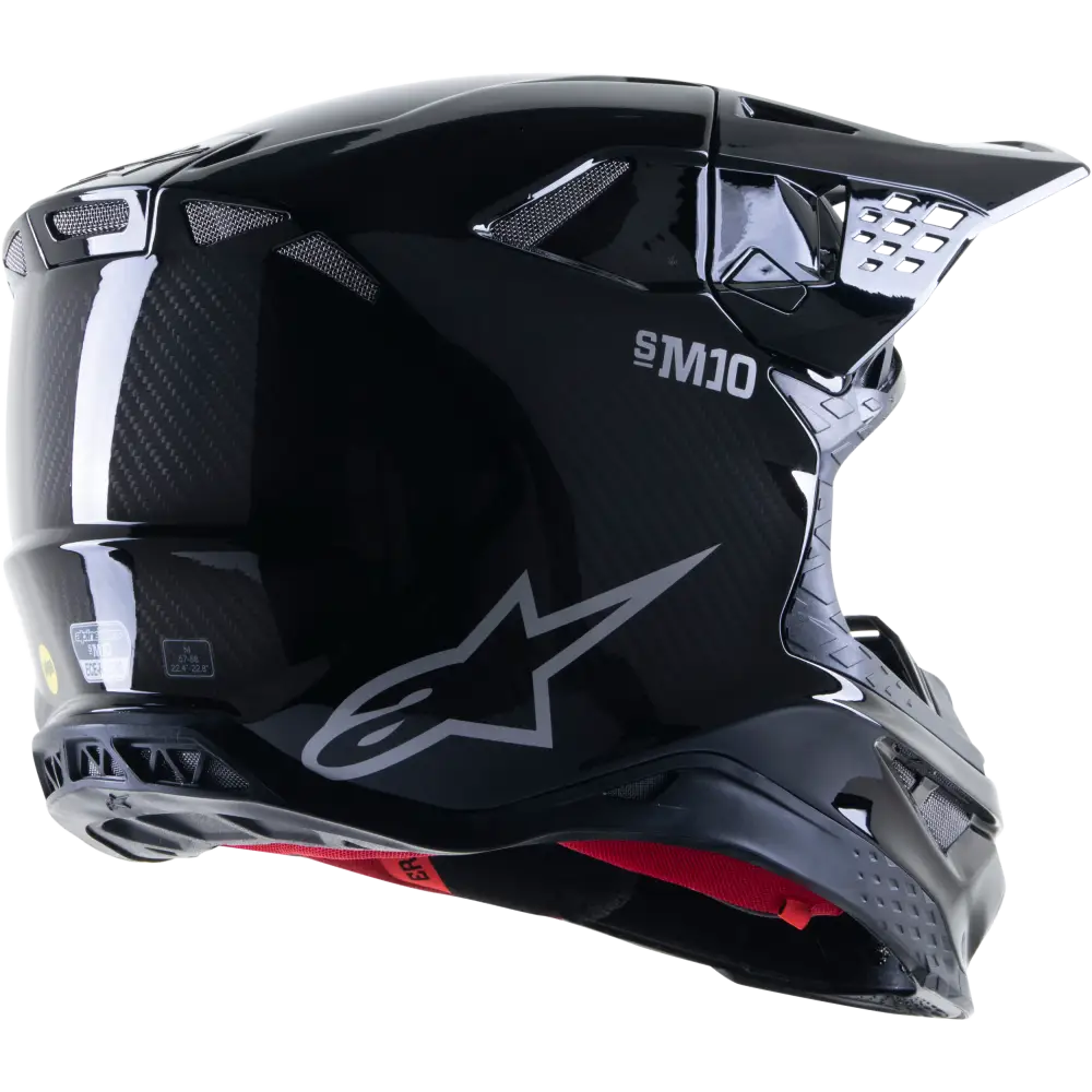 Supertech S M10 Solid Helmet Black Glossy/Carbon Sm