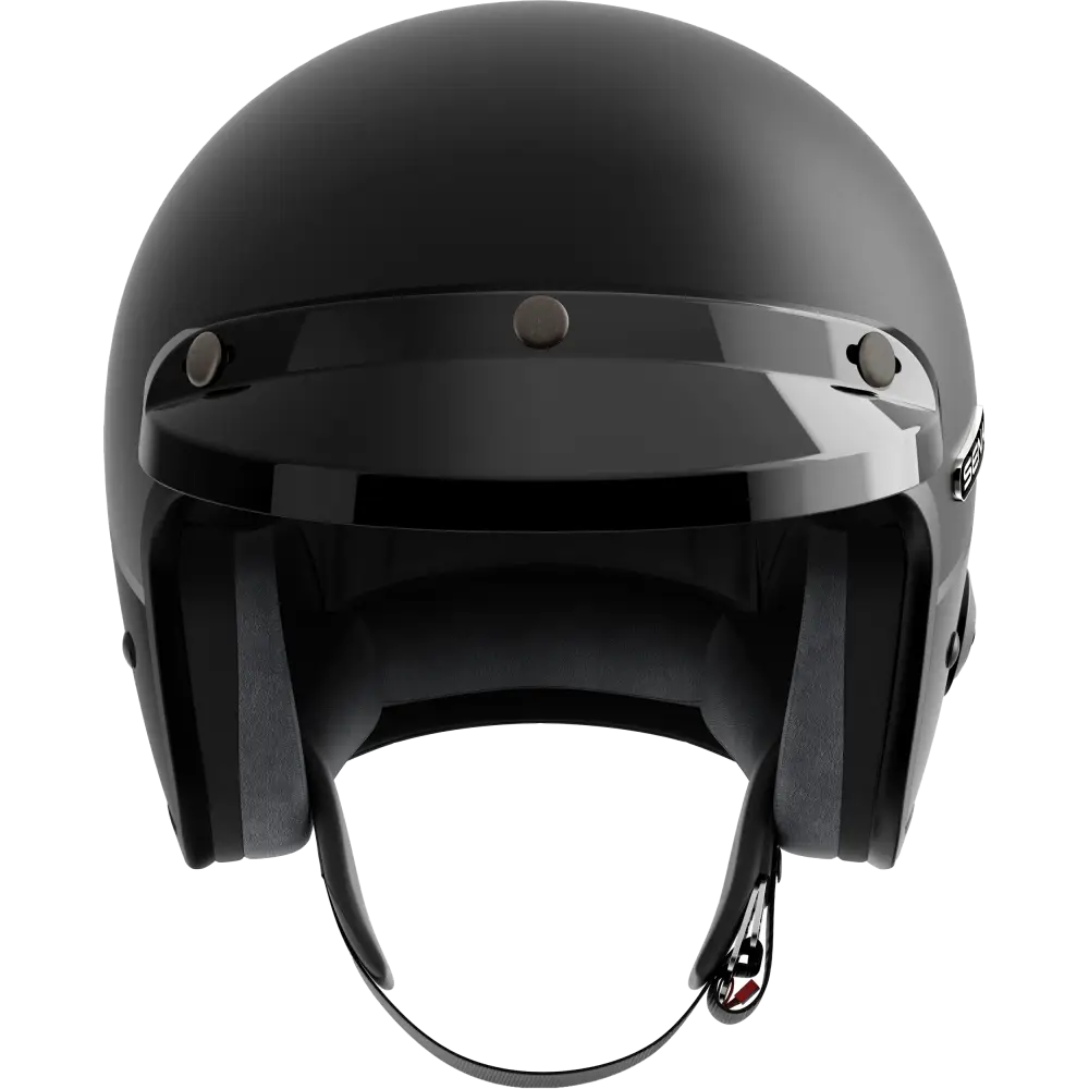 Surge Open Face Helmet W/Mesh Matte Black/Glossy Black Sm