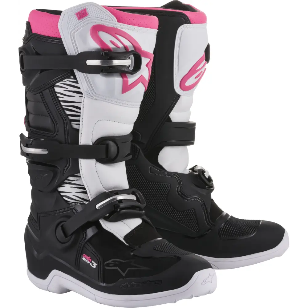 Tech 3 Stella Boots Black/White/Pink Sz 08