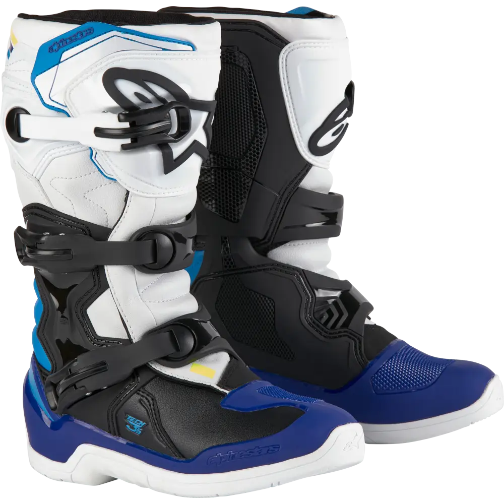 Tech 3s Youth Boots Wht/Blk/Enamel Blue Sz 6