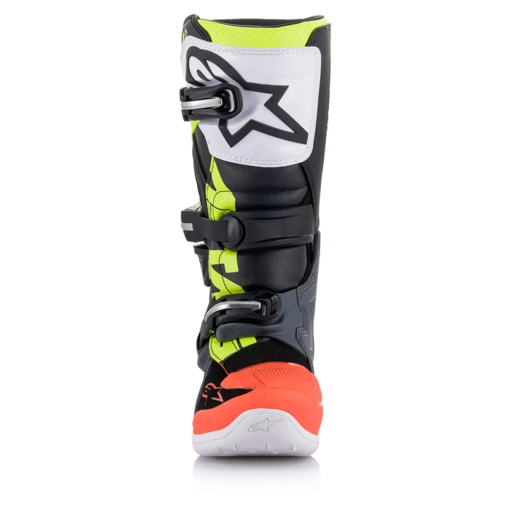 Tech 7s Boots Dark Grey/ Red Fluo/Yellow Fluo Sz 03