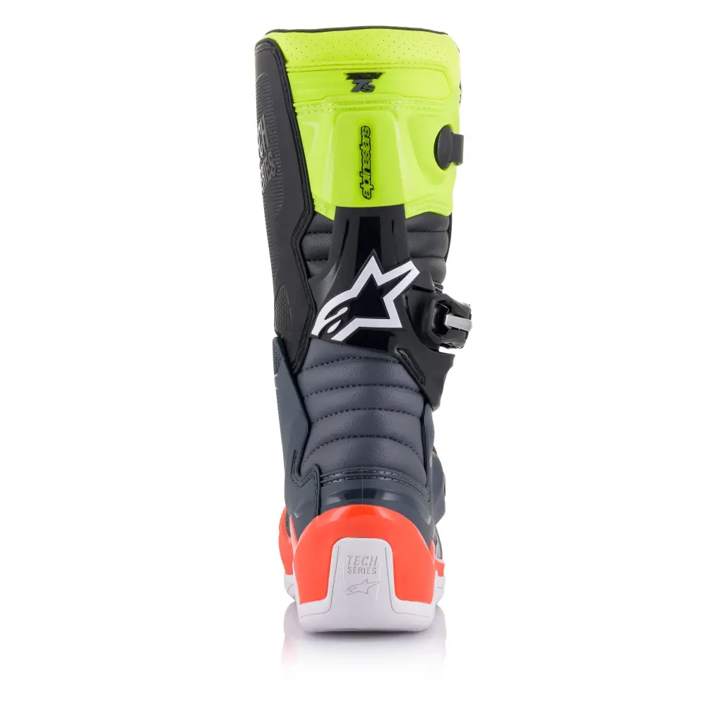 Tech 7s Boots Dark Grey/ Red Fluo/Yellow Fluo Sz 05
