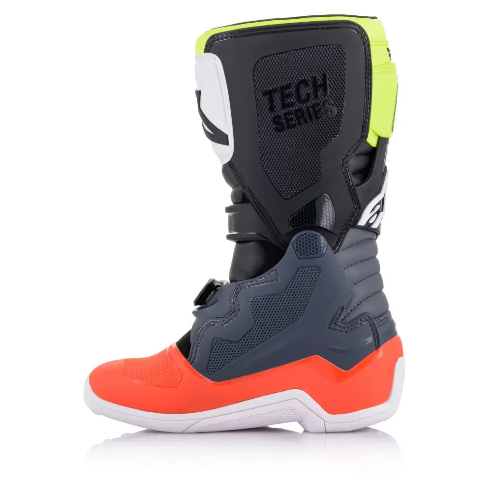 Tech 7s Boots Dark Grey/ Red Fluo/Yellow Fluo Sz 06