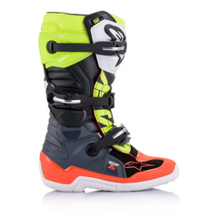 Tech 7s Boots Dark Grey/ Red Fluo/Yellow Fluo Sz 06
