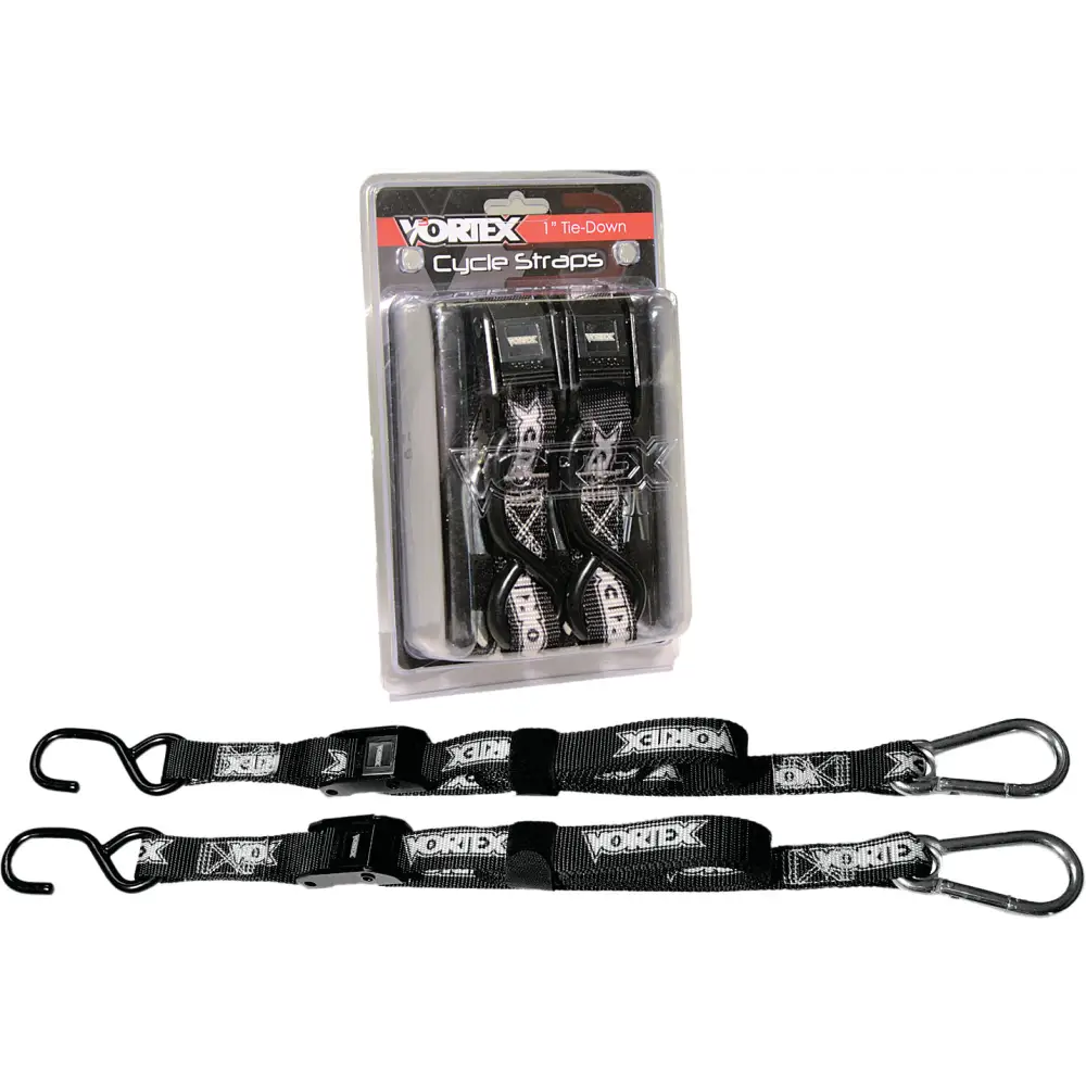 Tie Downs 1" 2/Pk Blk