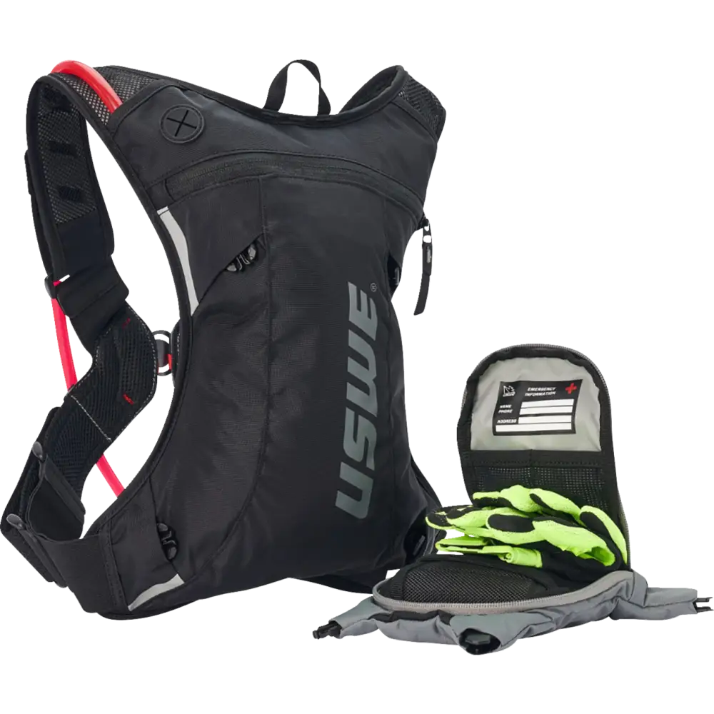 USWE Moto Hydration Pack - 3L - Carbon Black/Gray 2033401