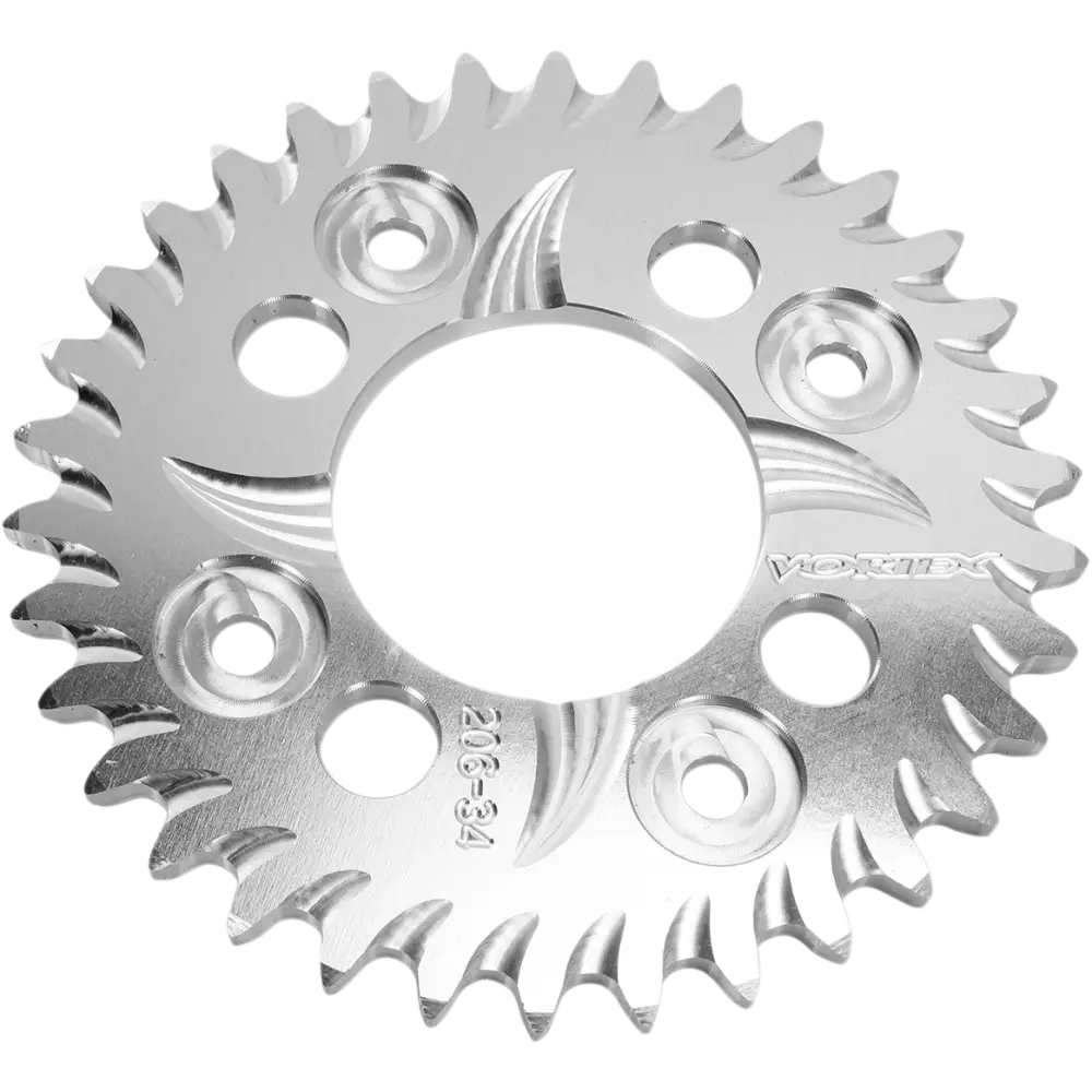 VORTEX Aluminum Sprocket - Silver - Rear - 34 Tooth 206-34