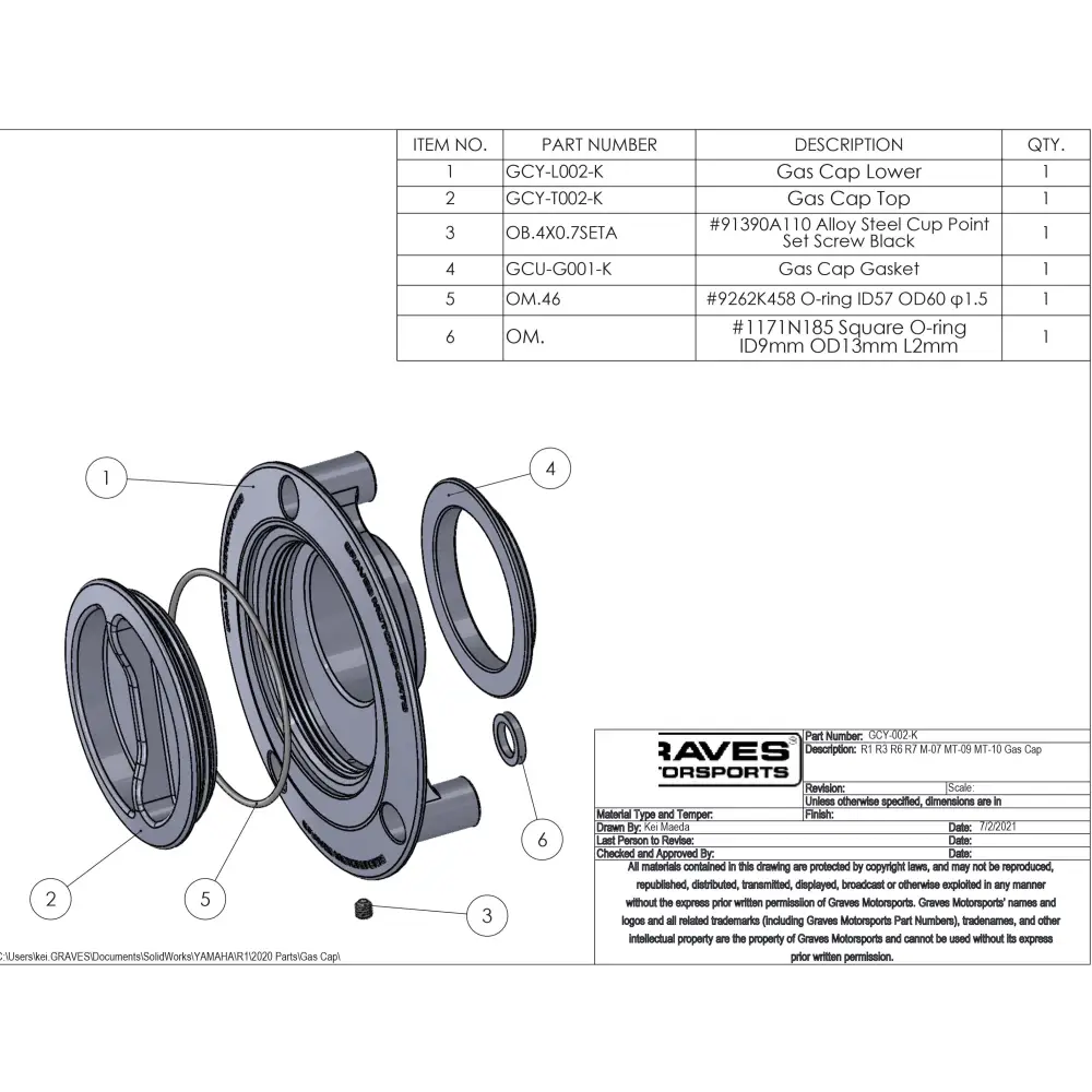 Yamaha Gas Cap - Multi Fitment - Parts