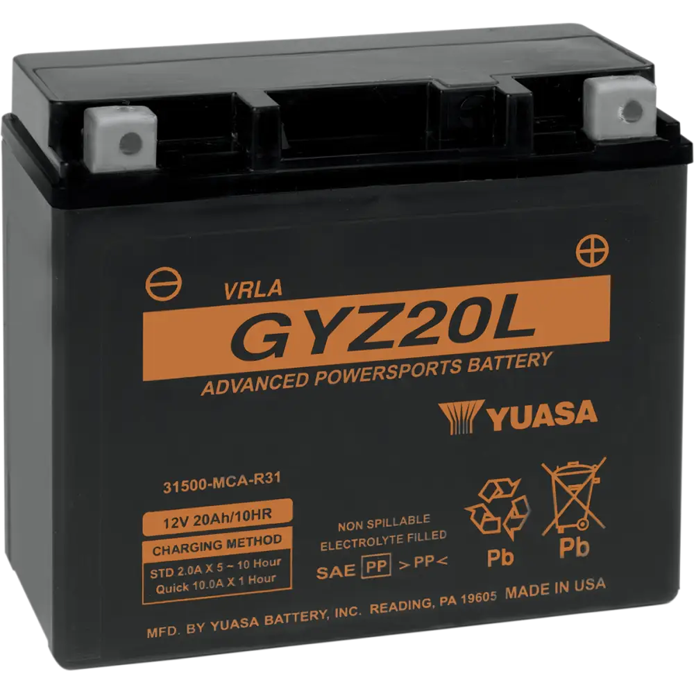 YUASA AGM Battery - GYZ20L YUAM720GZ