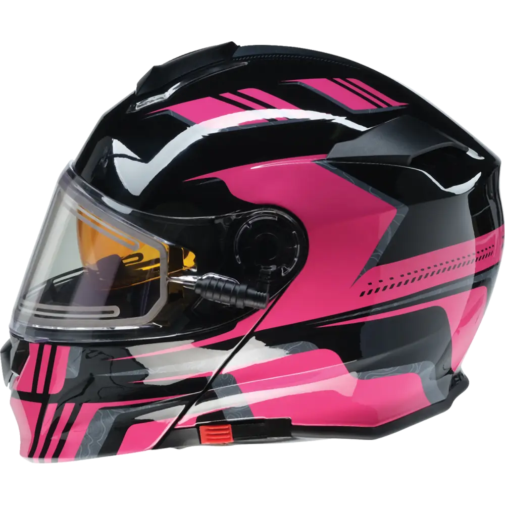Z1R Solaris Helmet - First Tracks - Electric - Dual Pane - Black/Pink - Large 0120-0846
