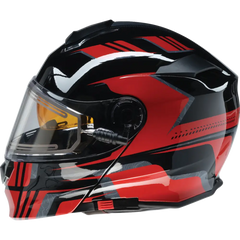 Z1R Solaris Helmet - First Tracks - Electric - Dual Pane - Black/Red - XL 0120-0829