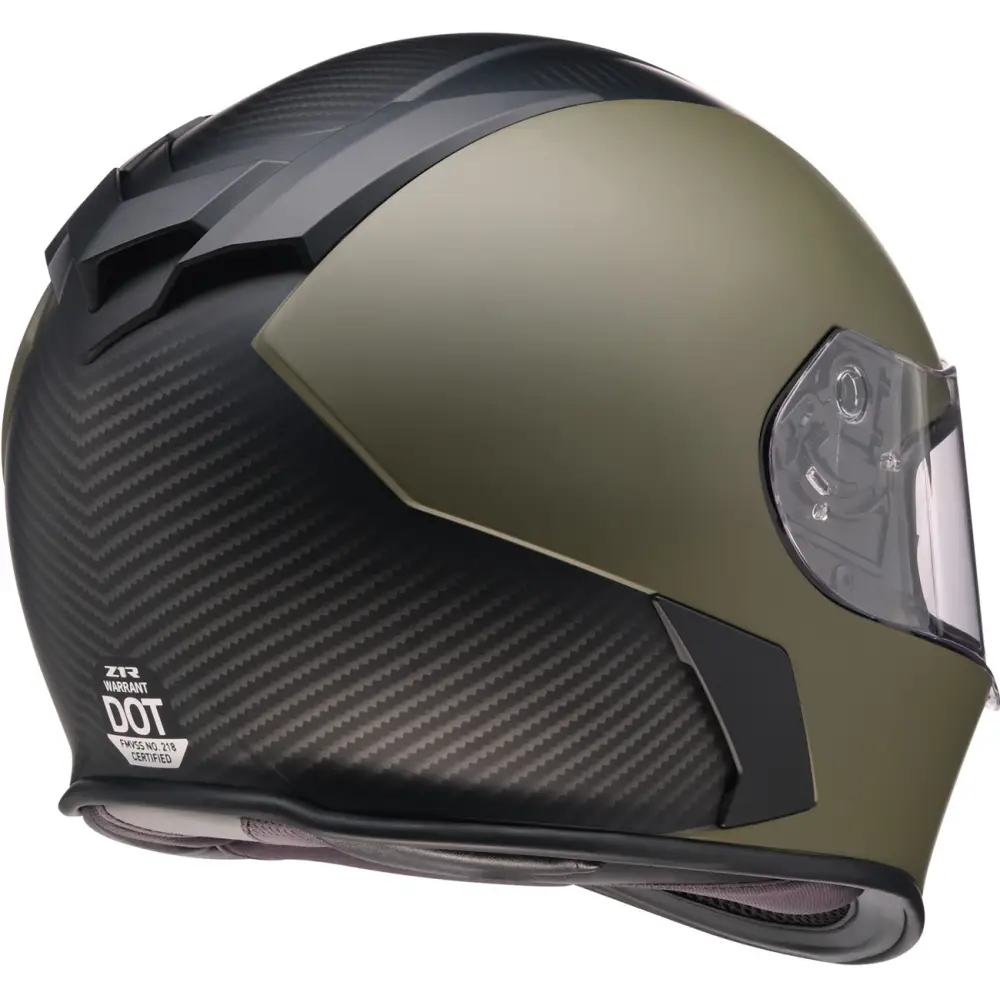 Z1R Warrant Helmet - Carbon - Green - Large 0101-17435