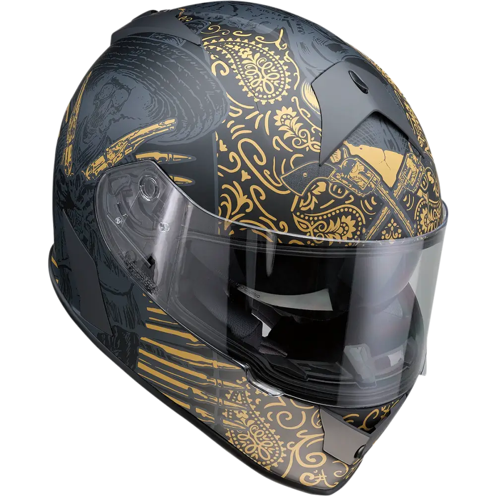 Z1R Warrant Helmet - Sombrero - Black/Gold - 2XL 0101-14175