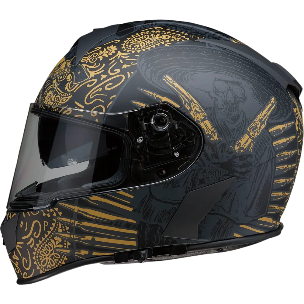 Z1R Warrant Helmet - Sombrero - Black/Gold - XS 0101-14170