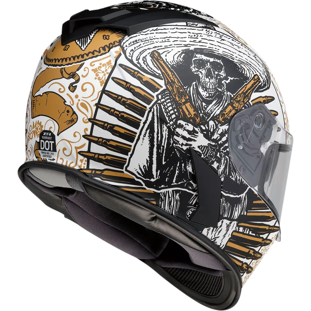 Z1R Warrant Helmet - Sombrero - White/Gold - 2XL 0101-14169