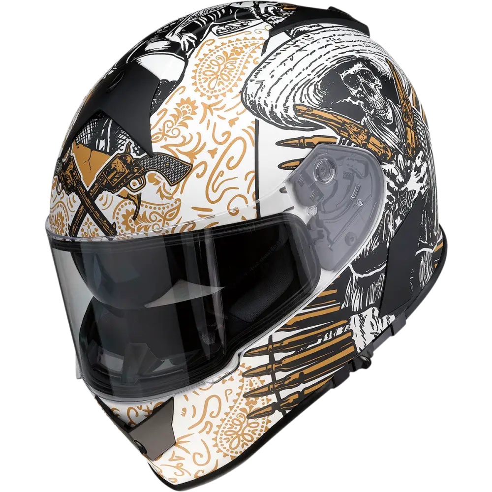 Z1R Warrant Helmet - Sombrero - White/Gold - Medium 0101-14166