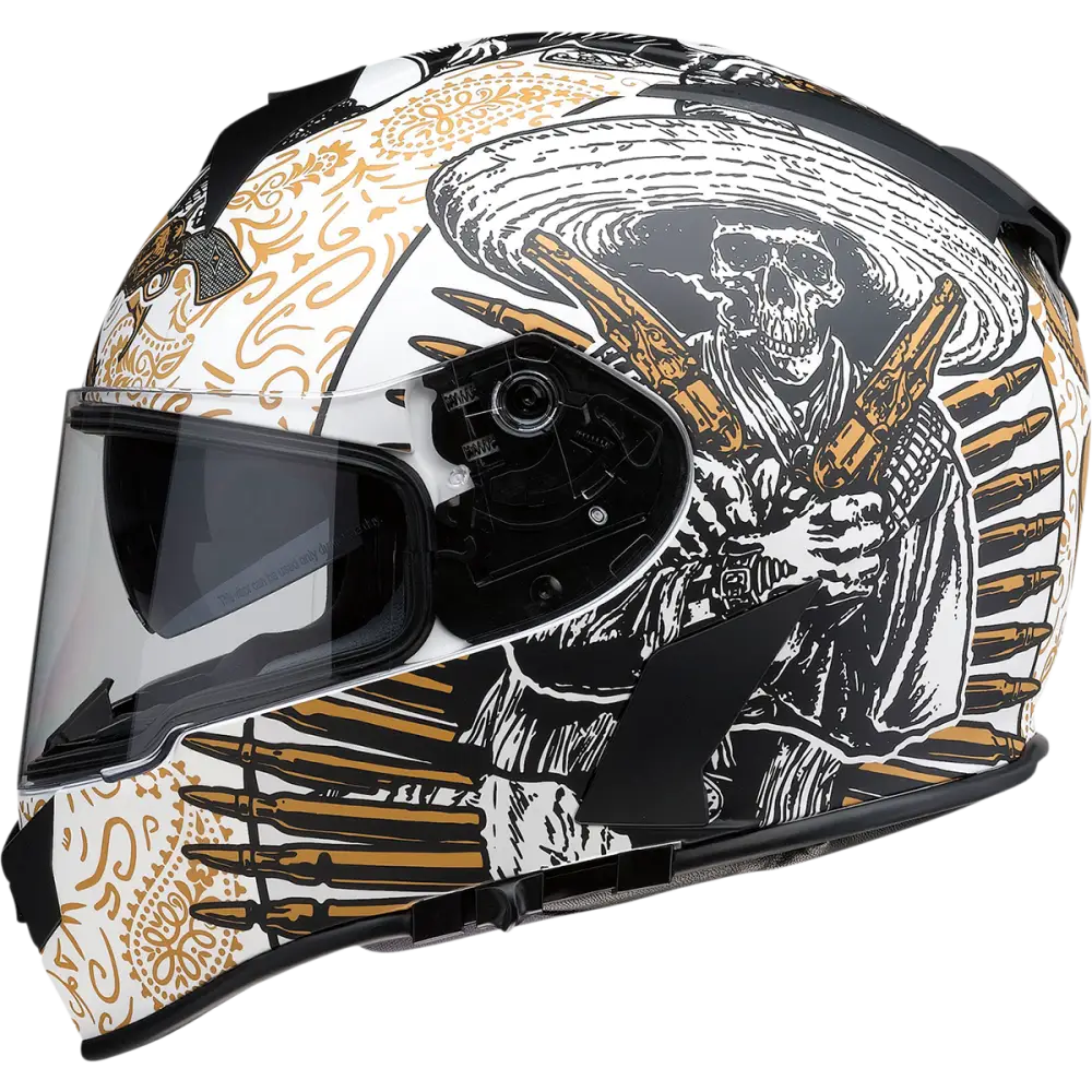 Z1R Warrant Helmet - Sombrero - White/Gold - XS 0101-14164