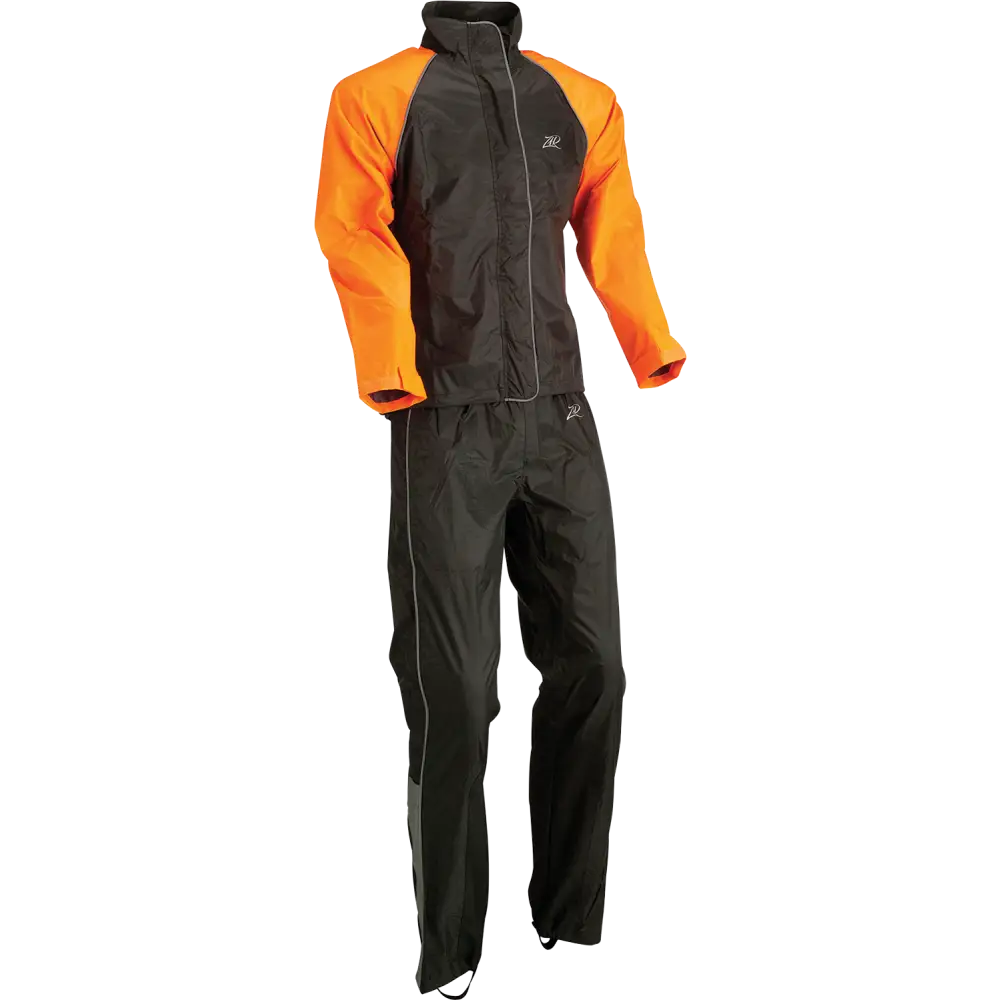 Z1R Women's 2-Piece Rainsuit - Black/Orange - Large 2853-0036