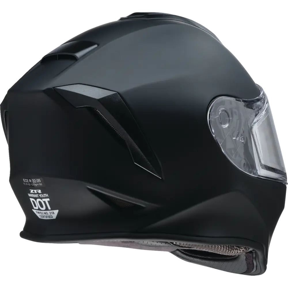 Z1R Youth Warrant Snow Helmet - Flat Black - Small 0122-0144